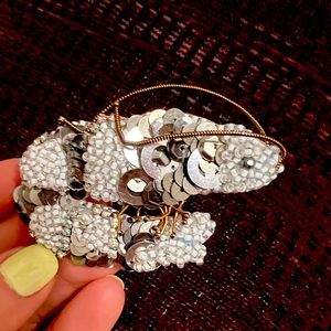 Handcrafted Shrimp brooch